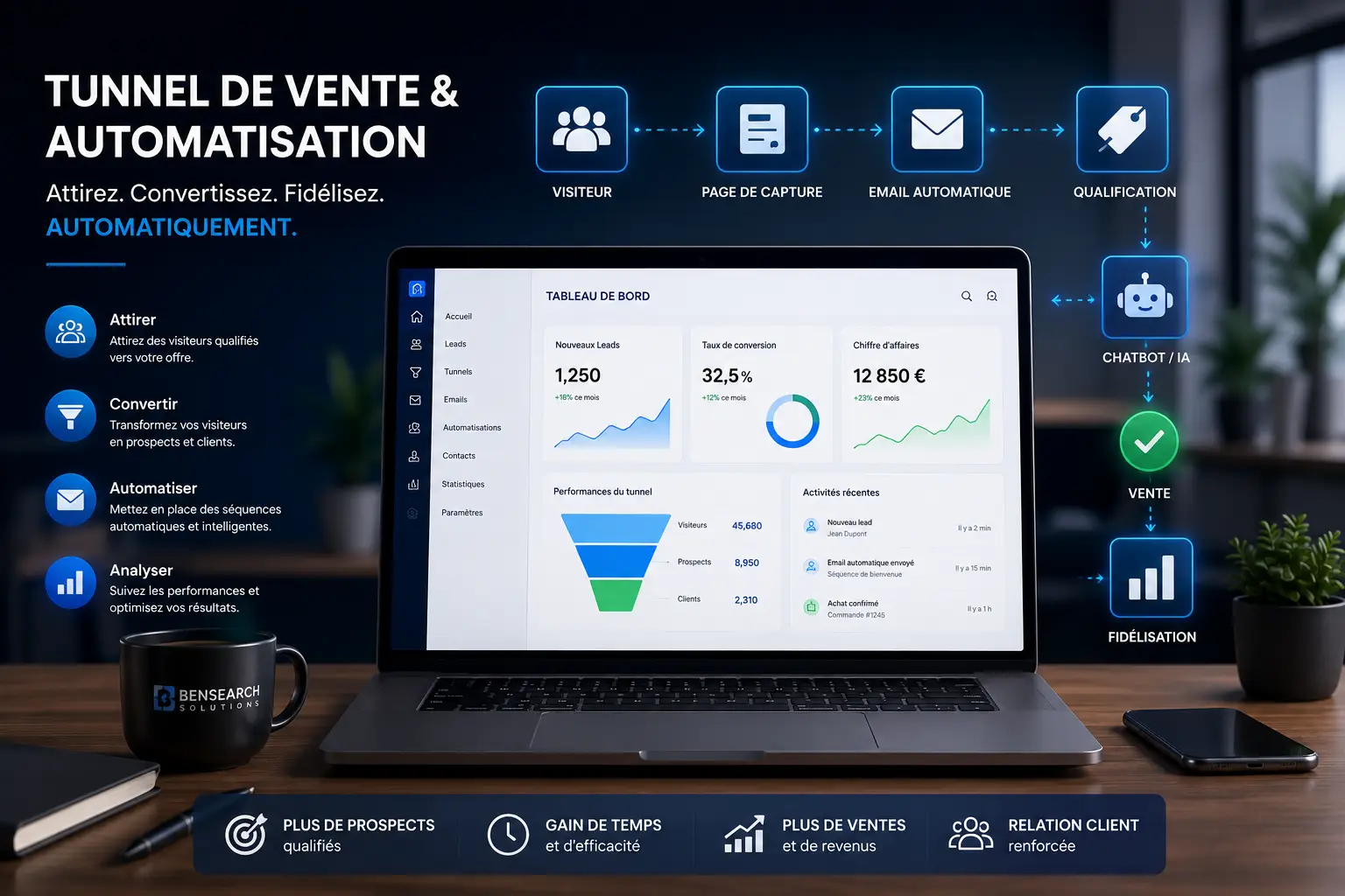 Tunnel de Vente, IA & Automatisation - BENSEARCH SOLUTIONS SAS - www.bensearch-solutions.com